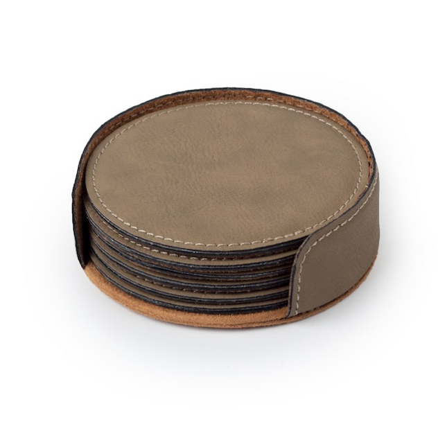 Coasters Saddle Collection Buckskin Round (Set of 4)