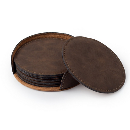 Coasters Saddle Collection Bay Brown Round (Set of 4)