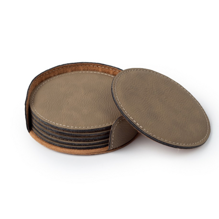 Coasters Saddle Collection Buckskin Round (Set of 4)