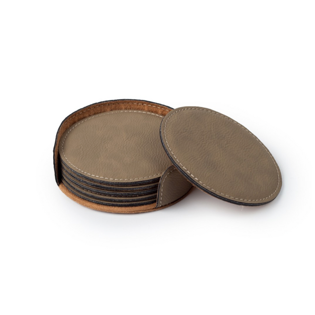 Coasters Saddle Collection Buckskin Round (Set of 4)