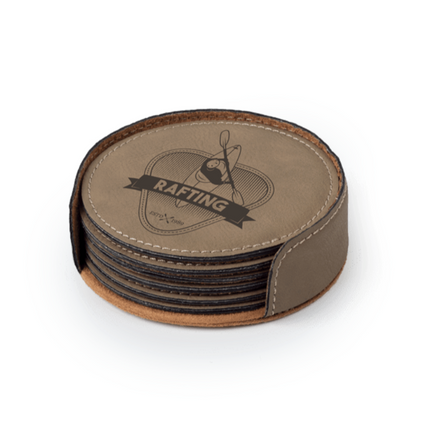 Coasters Saddle Collection Buckskin Round (Set of 4)