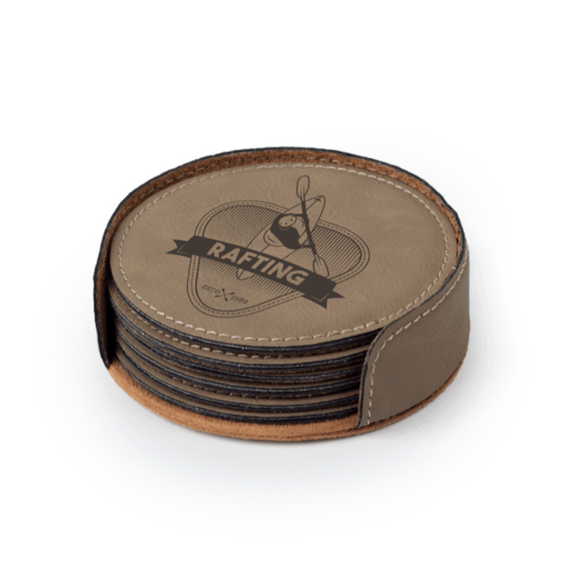 Coasters Saddle Collection Buckskin Round (Set of 4)