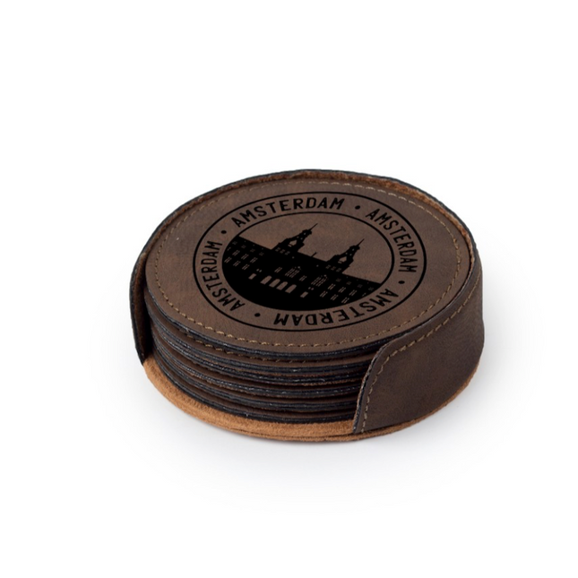 Coasters Saddle Collection Bay Brown Round (Set of 4)