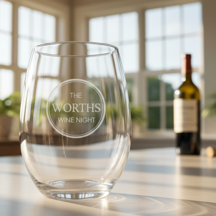 Custom Stemless Wine Glass