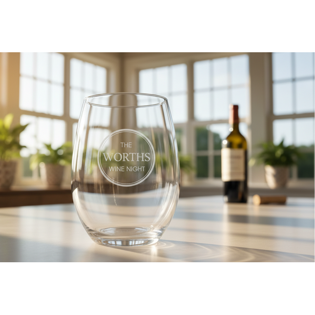 Custom Stemless Wine Glass