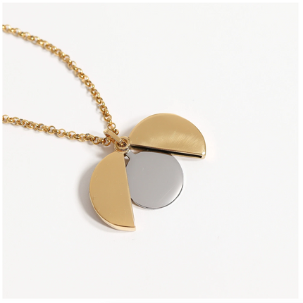 Circle Hidden Message Necklace - 18K Gold PVD Stainless Steel