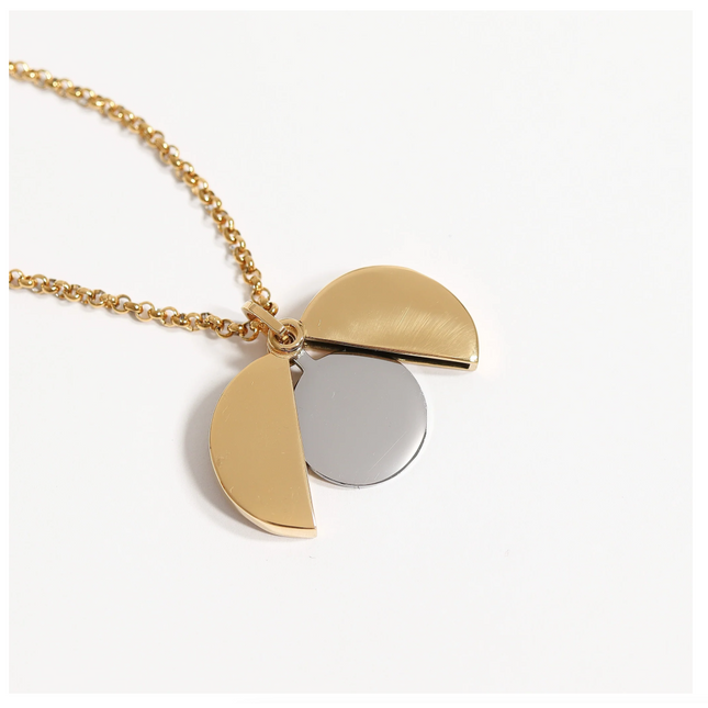 Circle Hidden Message Necklace - 18K Gold PVD Stainless Steel