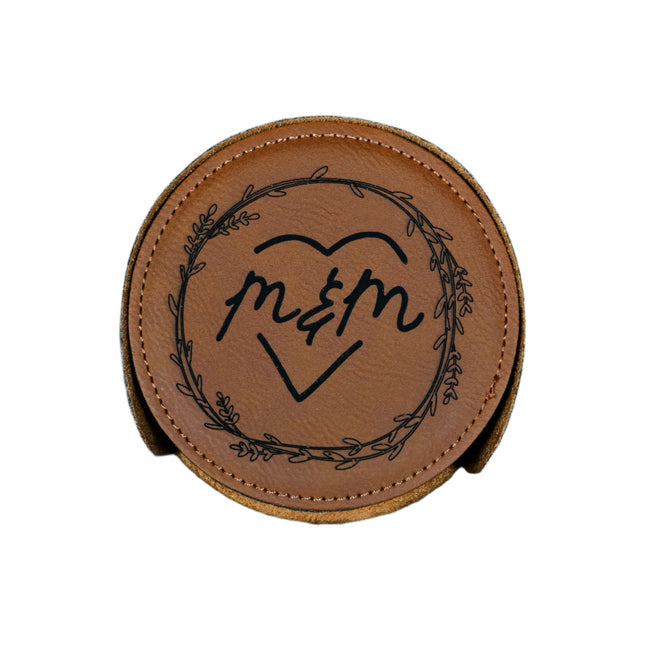 Coasters Saddle Collection Chestnut Round (Set of 4)