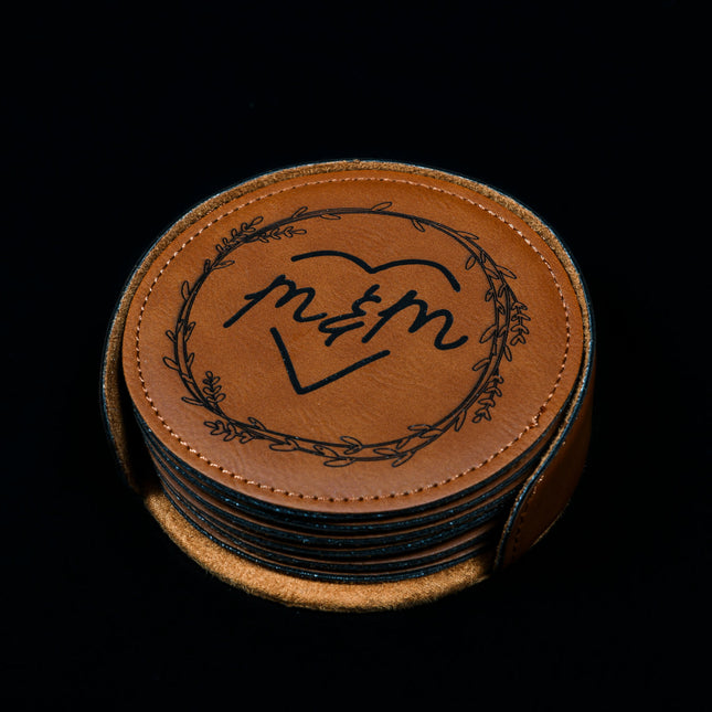 Coasters Saddle Collection Chestnut Round (Set of 4)