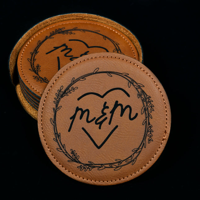 Coasters Saddle Collection Chestnut Round (Set of 4)