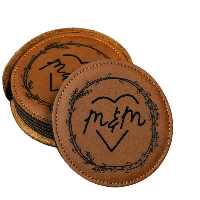 Coasters Saddle Collection Chestnut Round (Set of 4)